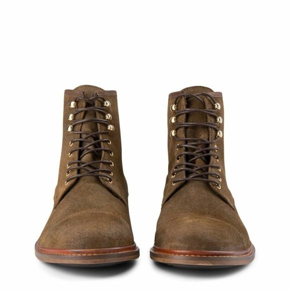 NEW $195 Shoe The Bear Mens Curtis Waxed Suede Khaki Green Ankle Boots 44 US 11 - Picture 1 of 7